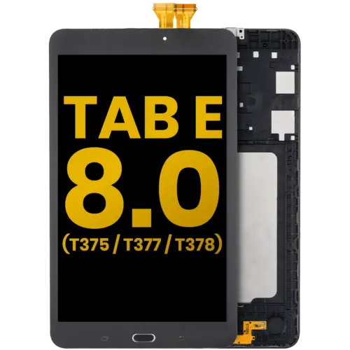 Écran LCD complet avec cadre pour Samsung Galaxy Tab E 8.0" (T375 / T377 / T378) (2016) (reconditionné) (noir)