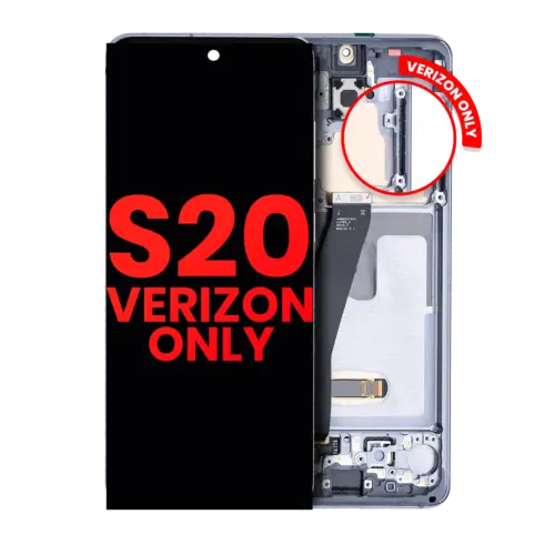 Bloc écran OLED avec cadre pour Samsung Galaxy S20 5G (Verizon 5G UW Frame Only) (compatible qualité supérieure) (Cosmic Gray)