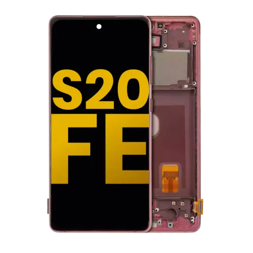Écran OLED avec cadre pour Samsung Galaxy S20 FE 4G/5G (reconditionné) (rouge nuage)