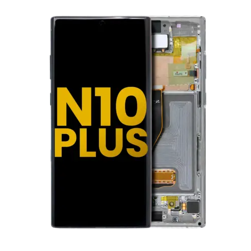 OLED Assembly With Frame For Samsung Galaxy Note 10 Plus / 5G (Refurbished) (Aura Glow / Silver)