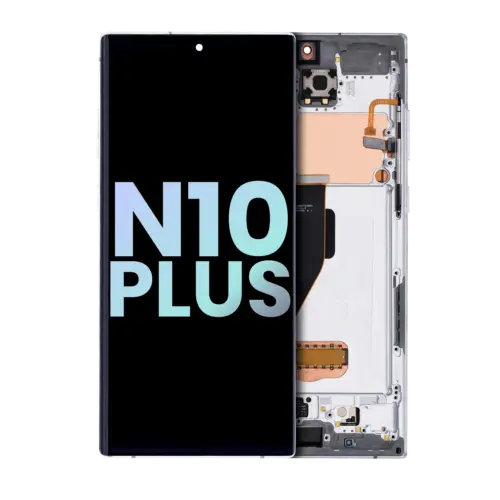 Écran OLED avec cadre pour Samsung Galaxy Note 10 Plus / 5G (Pack de service) (Blanc Aura) – Image 3