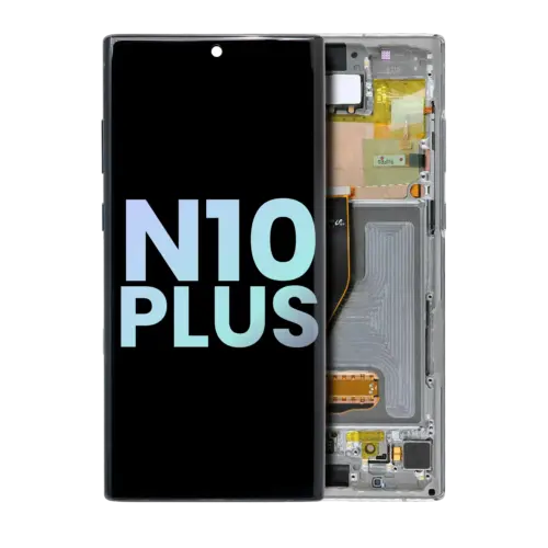 OLED Assembly With Frame For Samsung Galaxy Note 10 Plus / 5G (Service Pack) (Aura Glow / Silver)