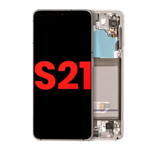 OLED Assembly With Frame For Samsung Galaxy S21 5G (Aftermarket Plus) (Phantom White)