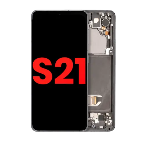 Écran OLED avec cadre pour Samsung Galaxy S21 5G (compatible qualité supérieure) (Gris fantôme)