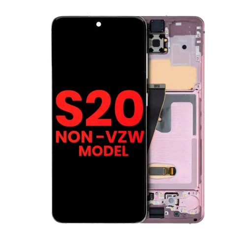 Écran OLED avec cadre pour Samsung Galaxy S20 5G (cadre ultra-fin 5G non Verizon) (pièce de rechange Plus) (rose nuage)