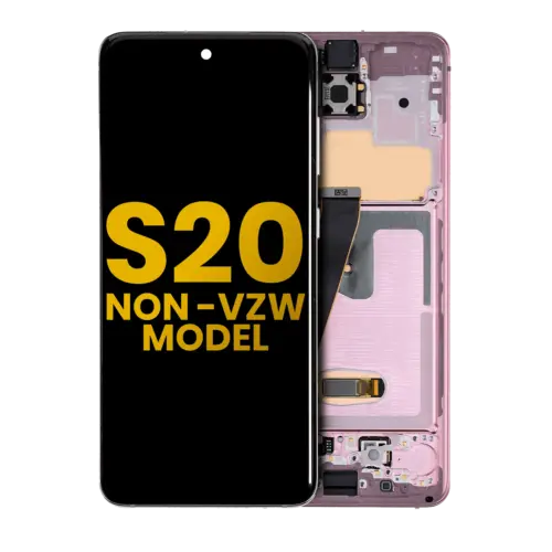 Écran OLED avec cadre pour Samsung Galaxy S20 5G (cadre ultra-fin 5G non Verizon) (reconditionné) (rose nuage)