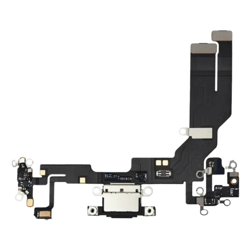 Câble flexible de port de charge avec carte pour iPhone 16e (Pièce d'origine constructeur) (Noir)