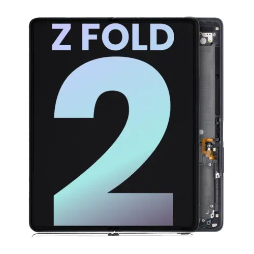 Écran OLED interne avec cadre pour Samsung Galaxy Z Fold 2 5G (États-Unis et international) (lot de service) (Noir mystique) – Image 2
