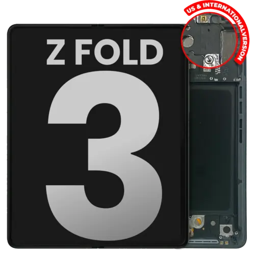 Inner OLED Assembly With Frame For Samsung Galaxy Z Fold 3 5G (US & International) (Used OEM Pull: Grade A) (Phantom Green)