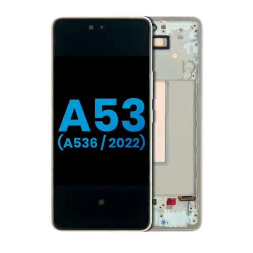 Écran LCD complet avec cadre pour Samsung Galaxy A53 5G (A536 / 2022) (Without Finger Print Sensor) (Aftermarket: Incell) (blanc)