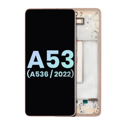 Bloc écran OLED avec cadre pour Samsung Galaxy A53 5G (A536 / 2022) (Service Pack) (Peach) – Image 2