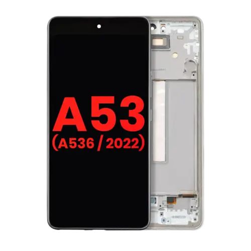 Bloc écran OLED avec cadre pour Samsung Galaxy A53 5G ( A536 / 2022) (6.36") (compatible qualité supérieure) (blanc) – Image 3