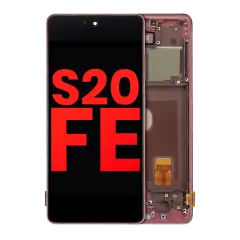 Bloc écran OLED avec cadre pour Samsung Galaxy S20 FE 4G / 5G (compatible qualité supérieure) (Cloud Red)