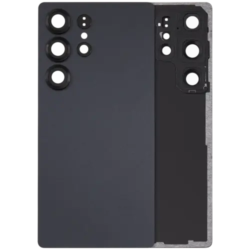 Cache arrière verre avec lentille de caméra pour Samsung Galaxy S25 Ultra 5G (No Logo) (compatible qualité supérieure) (Titanium Jet Black)