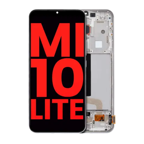Écran OLED avec cadre pour Xiaomi Mi 10 Lite 5G (compatible qualité supérieure) (Blanc rêve)