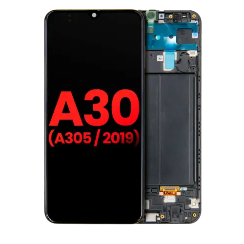 Bloc écran OLED avec cadre pour Samsung Galaxy A30 (A305 / 2019) (compatible qualité supérieure) (toutes couleurs)