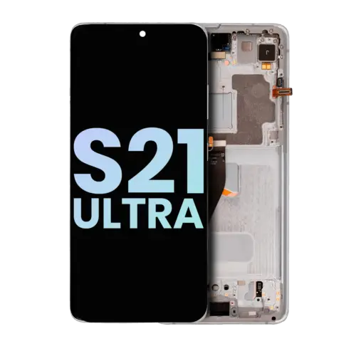 OLED Assembly With Frame For Samsung Galaxy S21 Ultra 5G (Service Pack) (Phantom Silver)