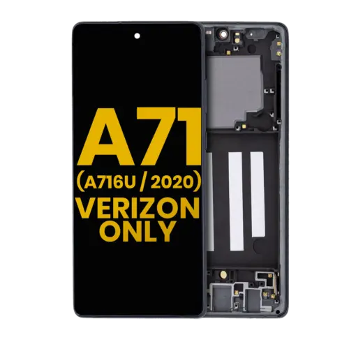 OLED Assembly With Frame For Samsung Galaxy A716V (A716V / 2020) (Verizon 5G UW Frame Only) (Refurbished) (Prism Cube Black)