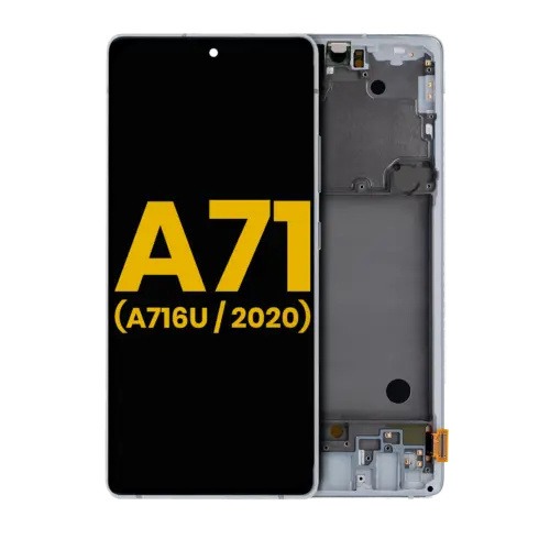 Écran OLED avec cadre pour Samsung Galaxy A71 5G (A716U / 2020) (Remis à neuf) (Prism Cube Argent)