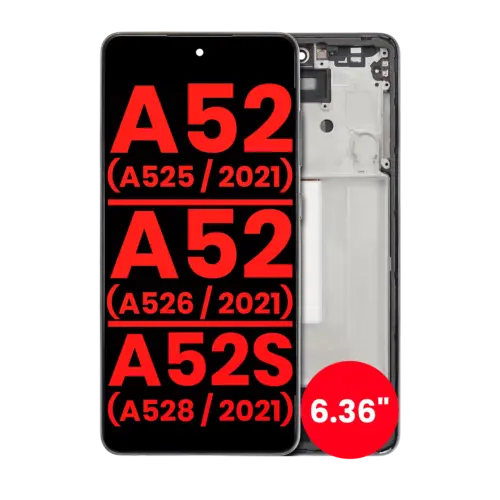 Bloc écran OLED avec cadre pour Samsung Galaxy A52 4G (A525 / 2021) / A52 5G (A526 / 2021) / A52S 5G (A528 / 2021) (6.36") (compatible qualité supérieure) (Awesome Black) – Image 2