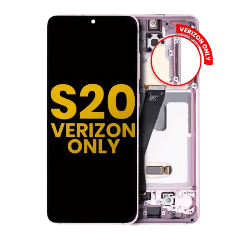 Écran OLED avec cadre pour Samsung Galaxy S20 5G (cadre ultra-fin Verizon 5G uniquement) (reconditionné) (rose nuage) – Image 2