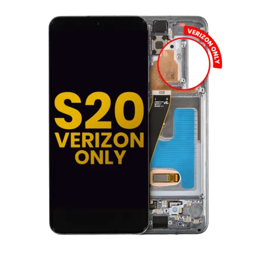Écran OLED avec cadre pour Samsung Galaxy S20 5G (cadre ultra-fin Verizon 5G uniquement) (reconditionné) (noir cosmique)