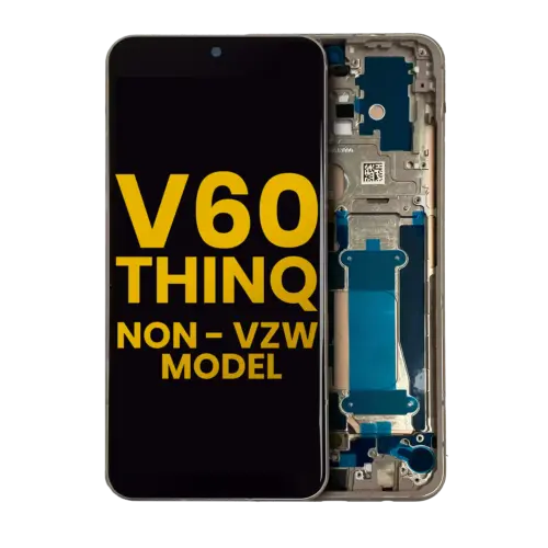 OLED Assembly With Frame For LG V60 ThinQ 5G (Non-Verizon 5G UW Frame) (Refurbished) (Classy Blue / Gold Frame)