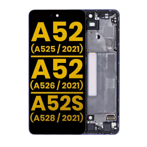 OLED Assembly With Frame For Samsung Galaxy A52 4G (A525 / 2021) / A52 5G (A526 / 2021) / A52S 5G (A528 / 2021) (Refurbished) (Awesome Violet)