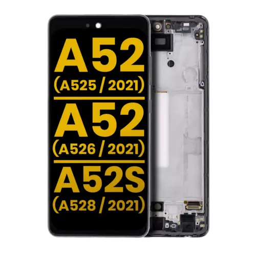 OLED Assembly With Frame For Samsung Galaxy A52 4G (A525 / 2021) / A52 5G (A526 / 2021) / A52S 5G (A528 / 2021) (Refurbished) (Awesome White)