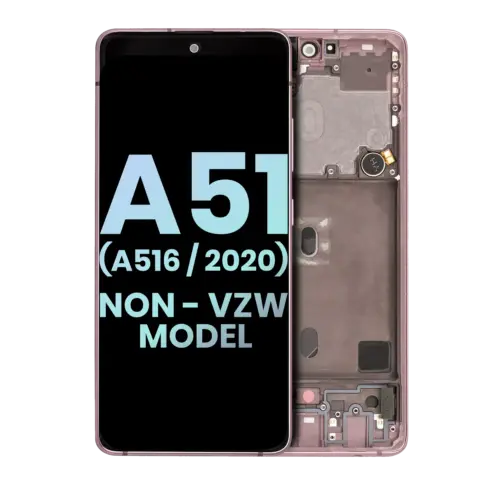 OLED Assembly With Frame For Samsung Galaxy A51 5G (A516 / 2020) (Non-Verizon 5G UW Frame) (Service Pack) (Prism Cube Pink)