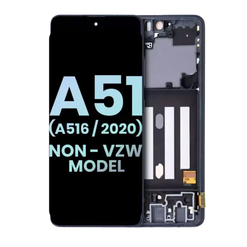 OLED Assembly With Frame For Samsung Galaxy A51 5G (A516 / 2020) (Non-Verizon 5G UW Frame) (Service Pack) (Prism Cube Black)