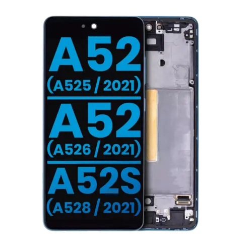 Écran LCD complet avec cadre (sans Finger Print capteur) pour Samsung Galaxy A52 4G (A525 / 2021) / A52 5G (A526 / 2021) / A52S (A528 / 2021) (Aftermarket: Incell) (Awesome Blue) – Image 3