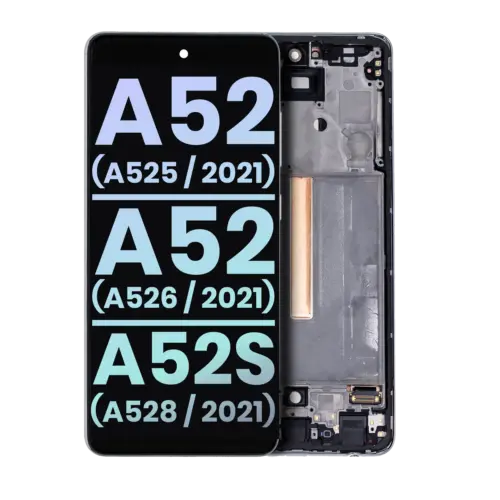 OLED Assembly With Frame For Samsung Galaxy A52 4G (A525 / 2021) / A52 5G (A526 / 2021) / A52S 5G (A528 / 2021) (Service Pack) (Awesome White)