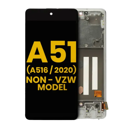 OLED Assembly With Frame For Samsung Galaxy A51 5G (A516 / 2020) (Non-Verizon 5G UW Frame) (Refurbished) (Prism Cube White)