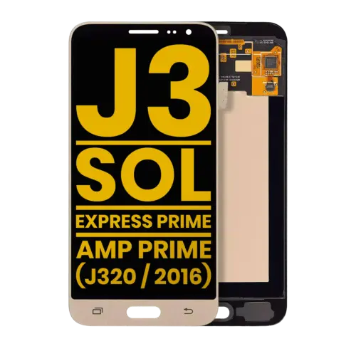 OLED Assembly Without Frame For Samsung Galaxy J3 (J320 / 2016) / Sol 4G / Express Prime / Amp Prime (Refurbished) (Gold)
