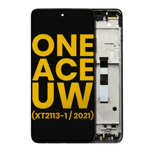 Écran LCD avec cadre pour Motorola One 5G Ace UW (XT2113-1 / 2021) (Remis à neuf) (Gris volcanique)
