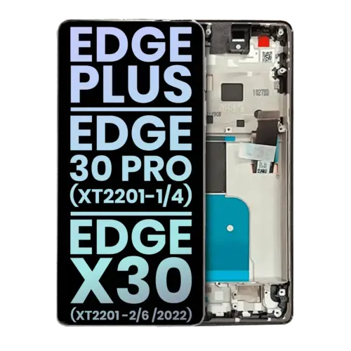 OLED Assembly With Frame For Motorola Moto Edge Plus / Edge 30 Pro (XT2201-1/4) / Edge X30 5G (XT2201-2/6 /2021) (Genuine OEM) (Stardust White)