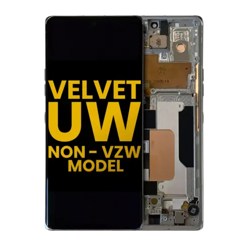 Écran OLED avec cadre pour LG Velvet 5G (cadre ultra-fin 5G non Verizon) (reconditionné) (argent)