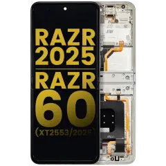Bloc écran OLED avec cadre pour Motorola Razr 2025 / Razr 60 (XT2553 / 2025) (reconditionné) (Lightest Sky)