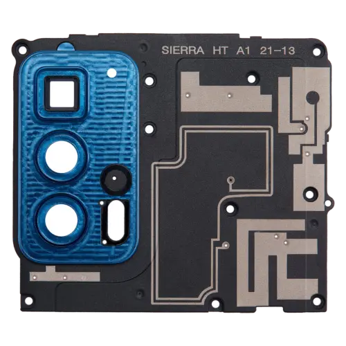 Motherboard Protective Cover For Motorola Edge 20 Pro (XT2153-1 / 2021) (Blue Vegan Leather)