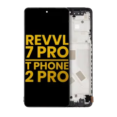 Bloc écran OLED avec cadre pour T-Mobile Revvl 7 Pro / T Phone 2 Pro 5G (reconditionné) (toutes couleurs)