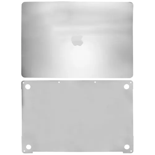 2-in-1 (Top, Bottom) Skin pour MacBook Pro 15" A1990 (2018-2019) / A1707 (2016-2017) (argent)