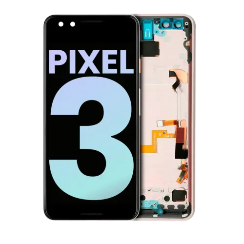 Écran OLED avec cadre pour Google Pixel 3 (Pièce d'origine constructeur) (Rose)