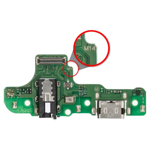 Charging Port With Board For Samsung Galaxy A20s (A207M / 2019) (M14) (International Version) (Aftermarket Plus)