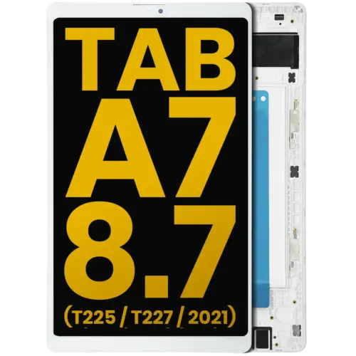 Écran LCD complet avec cadre pour Samsung Galaxy Tab A7 Lite 8.7" (T225 / T227) (2021) (Cellular Version) (reconditionné) (blanc) – Image 2