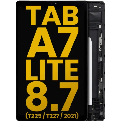 LCD Assembly With Frame For Samsung Galaxy Tab A7 Lite 8.7" (T225 / T227) (2021) (Cellular Version) (Refurbished) (Black)