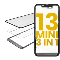 3 en 1 (verre avec OCA pré-installé + cadre) pour iPhone 13 Mini (OCA Master)