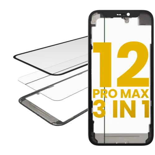 3 en 1 (verre avec OCA préinstallé + cadre) pour iPhone 12 Pro Max (OCA Master)