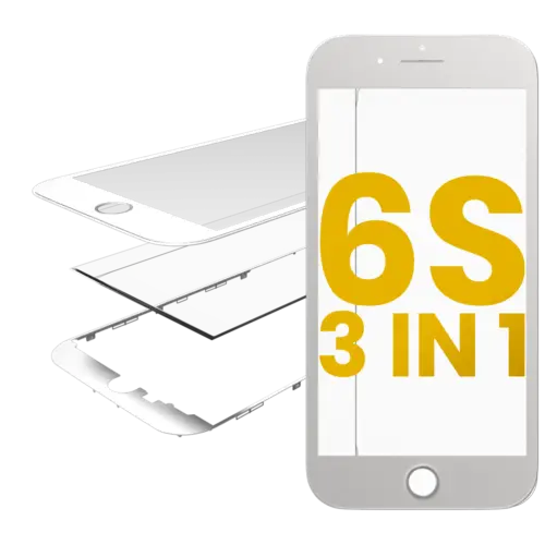 3 in 1 (Front Glass + Frame + OCA Pre-Installed) For iPhone 6S (White) (2 Pack)