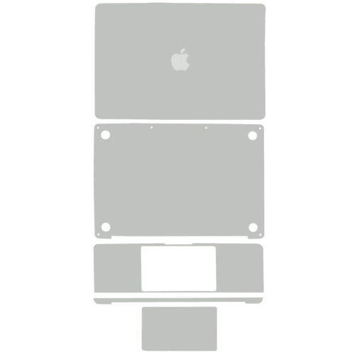4-in-1 (Top, Bottom, clavier, trackpad) Skin pour MacBook Pro 13" A2289 (2020) (argent)
